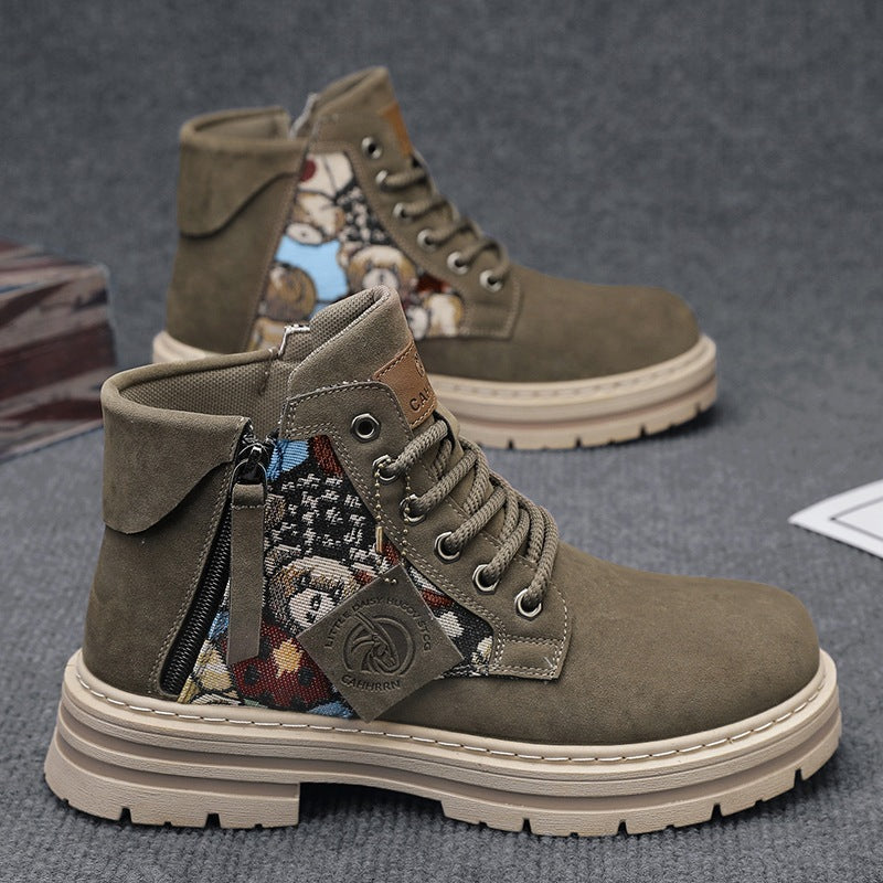 Damen Stiefel Schnürstiefel Floral Design Robust