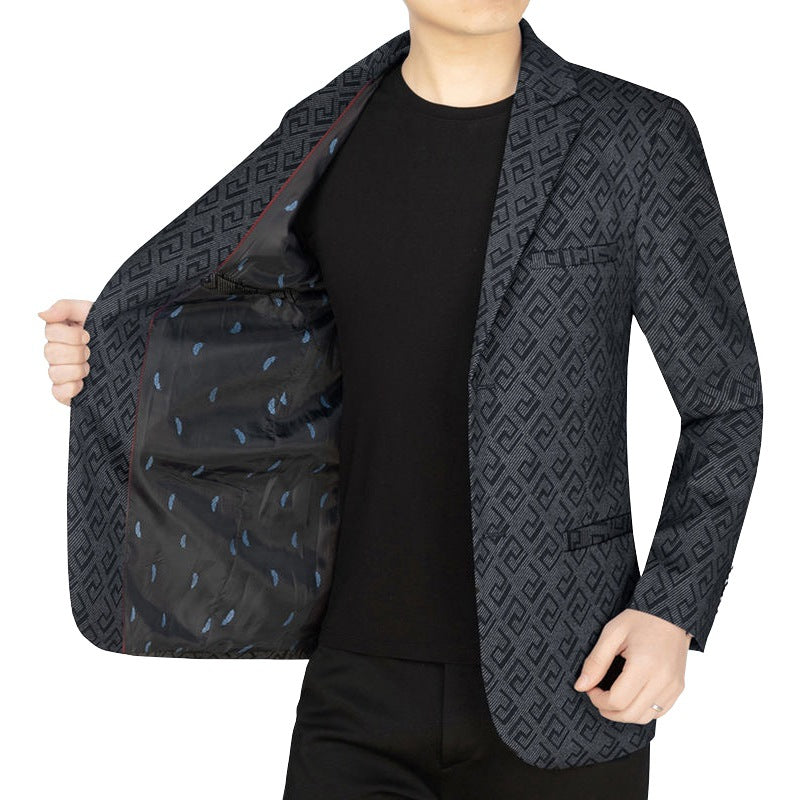 Elegante Herren Blazer Jacke Mit Geometrischem Muster - BerlinGlamour