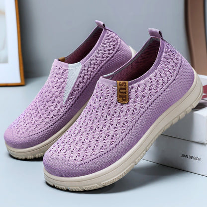 Damen Laufschuhe Atmungsaktiv Slip-On Leicht