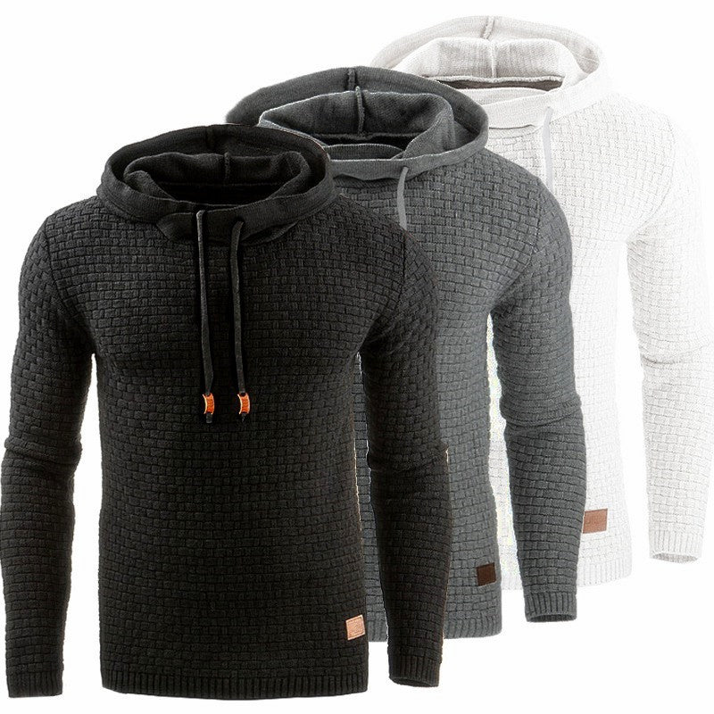 Herren Strickpullover mit Kapuze Grau Modern - BerlinGlamour