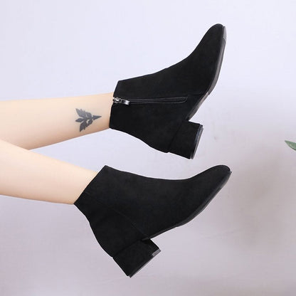 Damen Ankle Boots Komfortabel Modern Blockabsatz