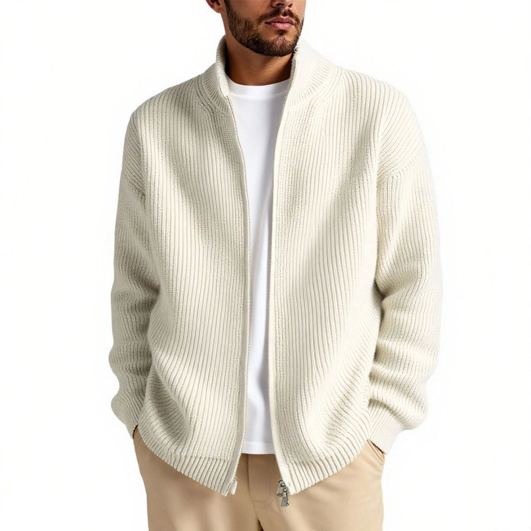 Herren Strickjacke Warm Hochkragen Reißverschluss - BerlinGlamour