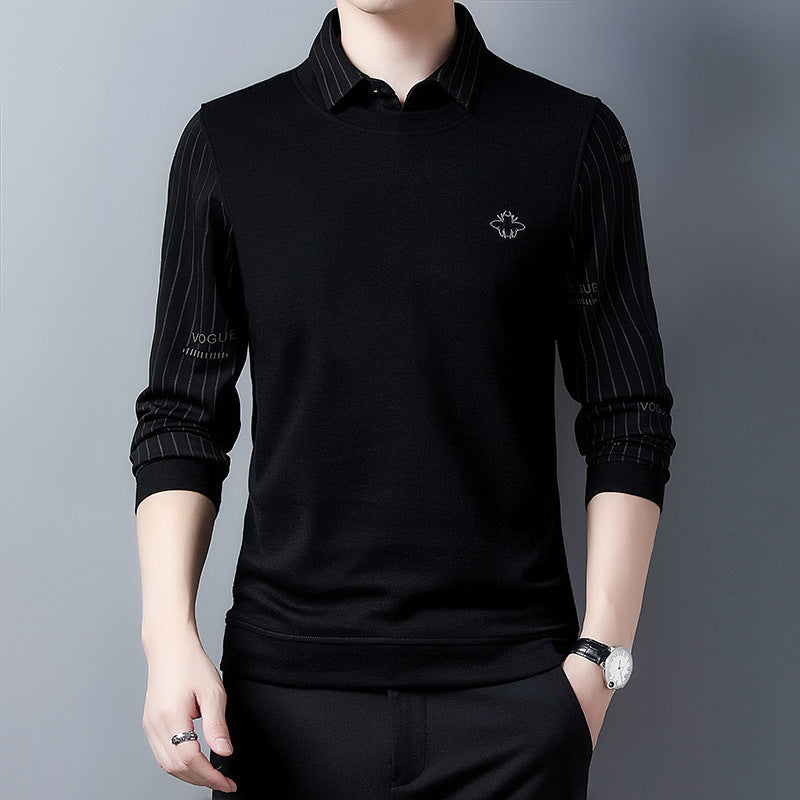 Herren Sweatshirt Elegantes Design Hemdkragen Modern