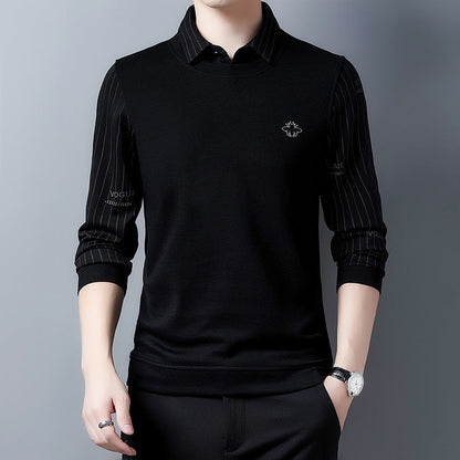 Herren Sweatshirt Elegantes Design Hemdkragen Modern