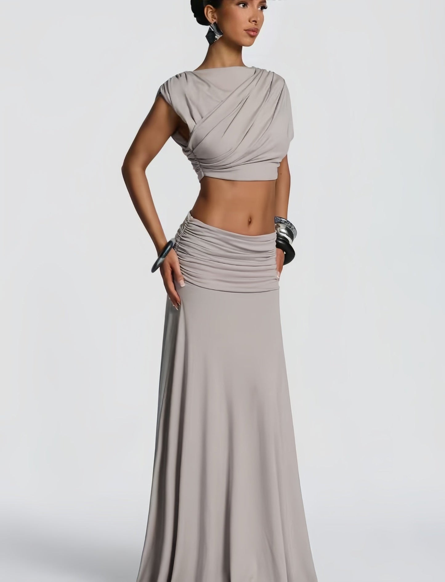 Elegantes Damen Wickelkleid Fließend Raffiniert Schwarz