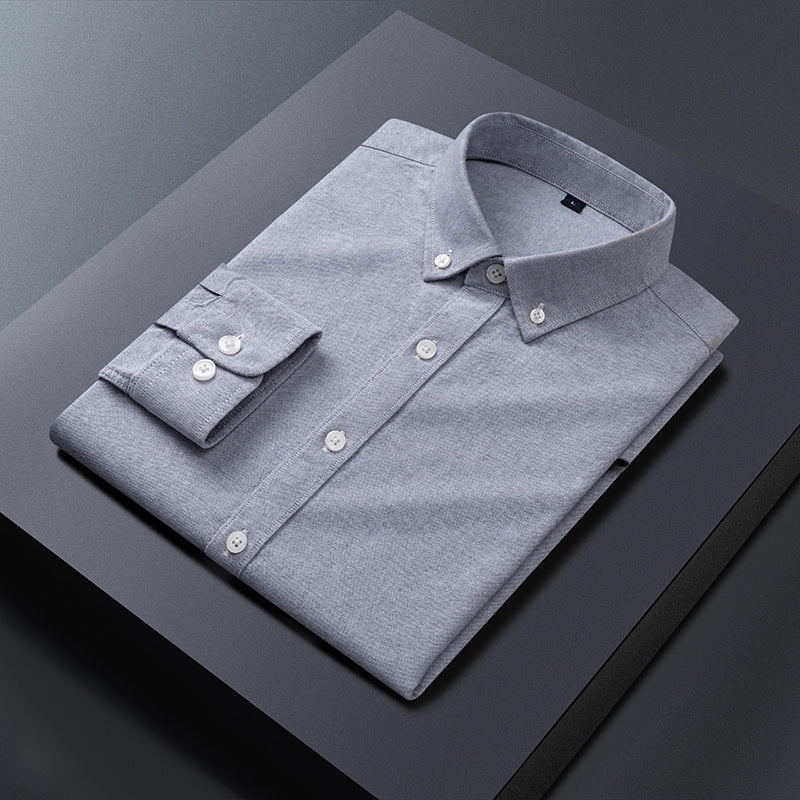 Herren Hemd Klassisch Baumwoll mit Button Down Kragen