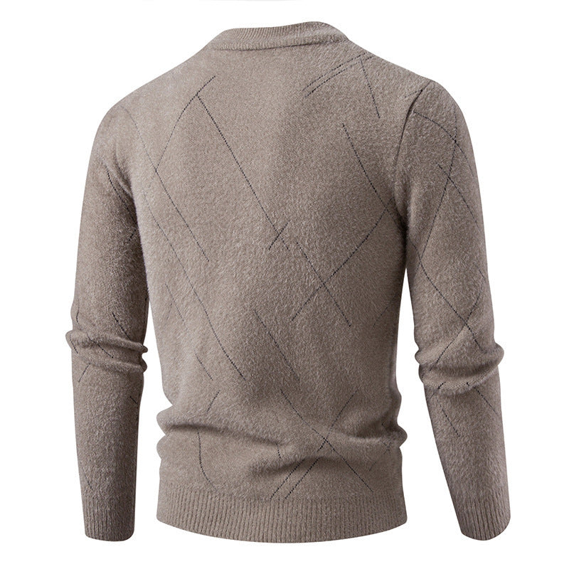 Herren Strickpullover Modern Zopfmuster Fein