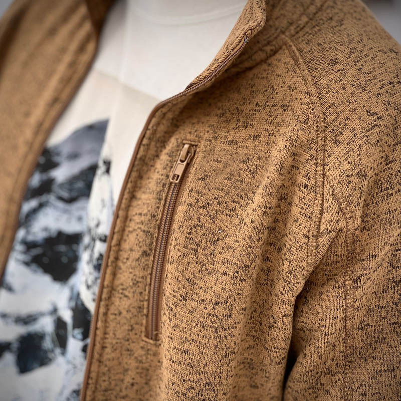 Herren Fleecejacke Warm mit Reißverschlusstaschen Hochkragen