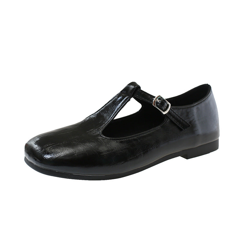 Damen Ballerina Schuhe Bequem Schnallenverschluss Komfort Innensohle