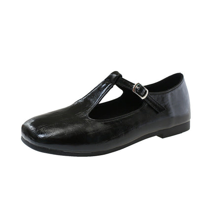 Damen Ballerina Schuhe Bequem Schnallenverschluss Komfort Innensohle
