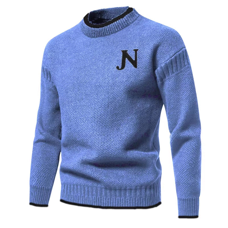 Herren Strickpullover Rundhals Modern Grau