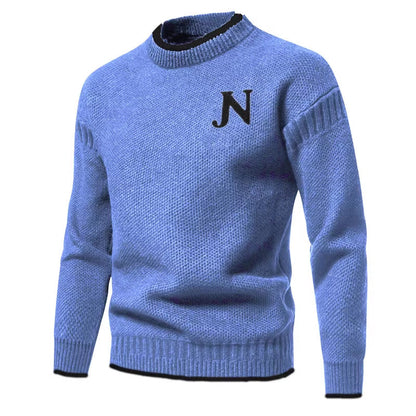 Herren Strickpullover Rundhals Modern Grau