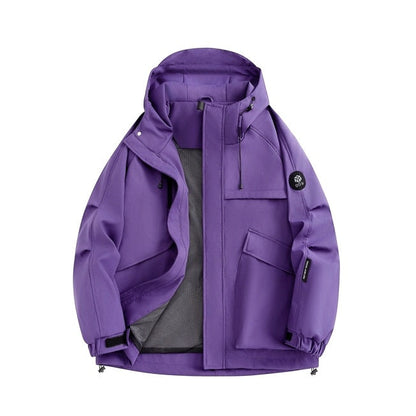 Herren Funktionsjacke Wetterfest mit Kapuze und Taschen Outdoor
