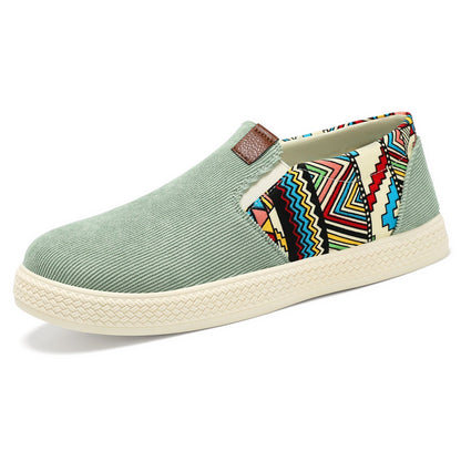 Damen Slip-On Schuhe Bequem Bunt Ethno Muster