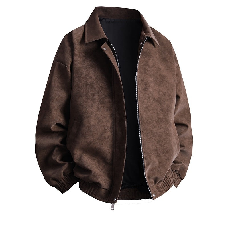 Männer Lederjacke Bomber Modern Lässig Schnitt