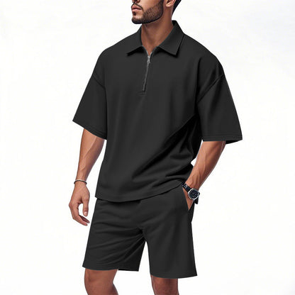 Herren Sportset Kurzarm mit Shorts Sportlich Leicht