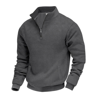Herren Fleece-Pullover Strukturiert Hochkragen Modern
