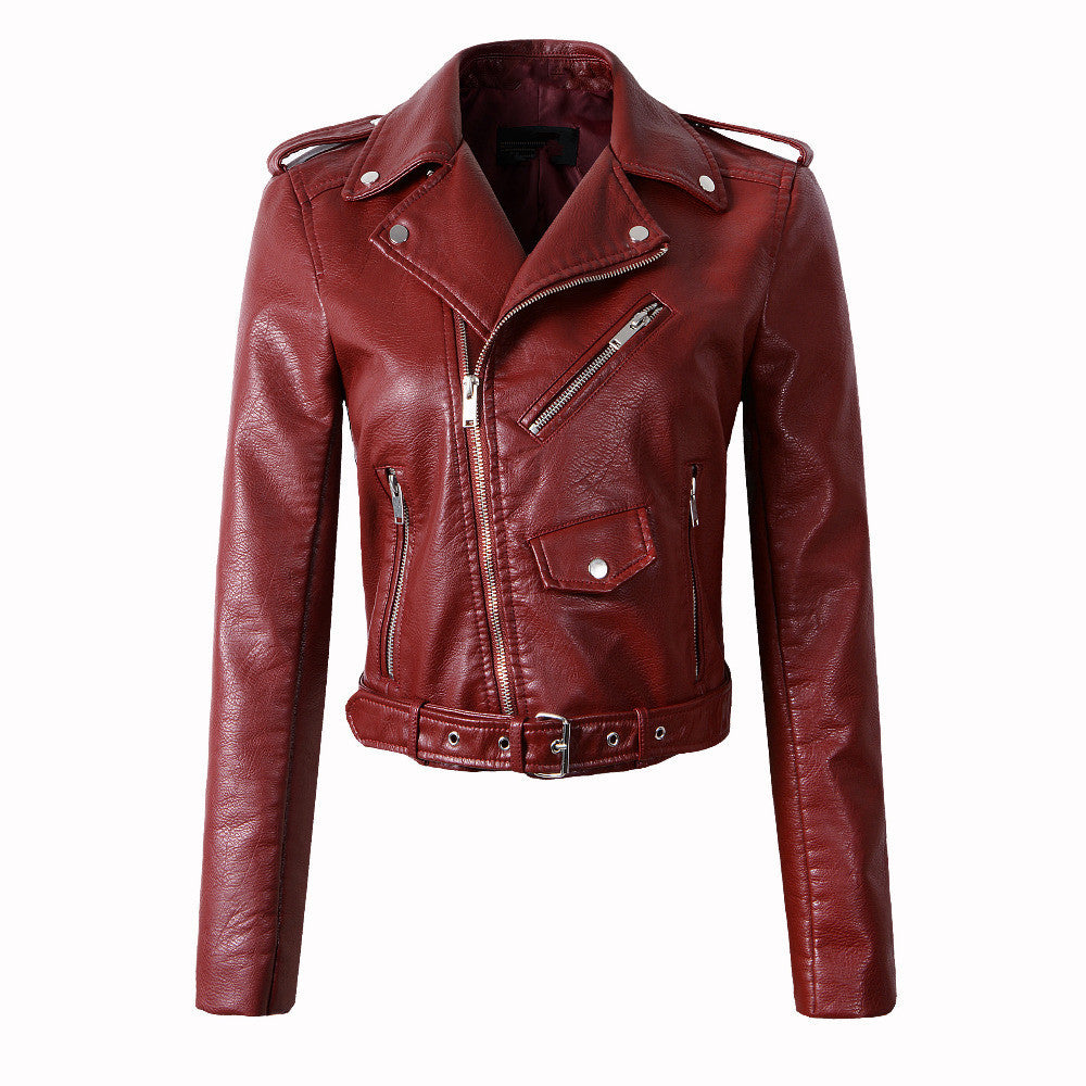 Vegan Lederjacke Damen Bikerjacke Schwarz Glamour - BerlinGlamour