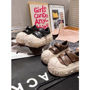 Damen Sneaker Veloursleder Sportlich Klettverschluss Schwarz - BerlinGlamour