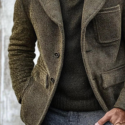 Herrenjacke Modern Strukturiert Mit Taschen