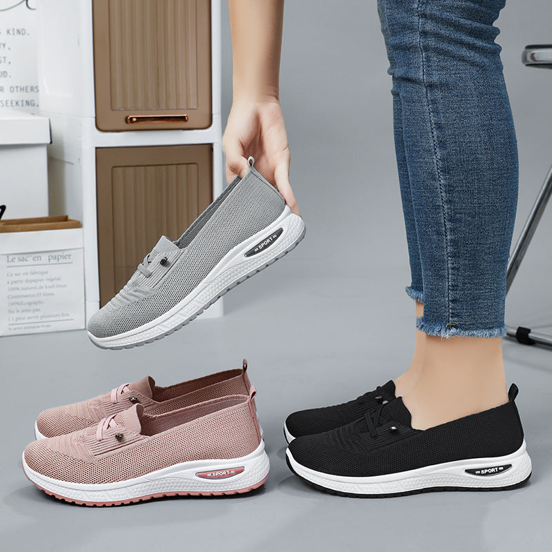 Damen Freizeitschuhe Slip-On Atmungsaktiv Strickdesign Bequem - BerlinGlamour