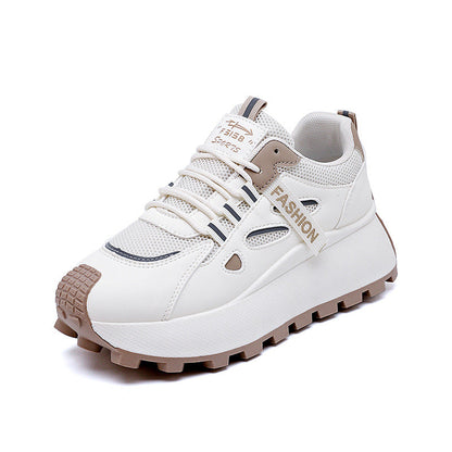 Damen Sneaker Hoch Plateau Atmungsaktiv Mesh Schwarz