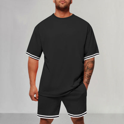 Herren Sportset Kurzarm mit Kontrastdetails Modern