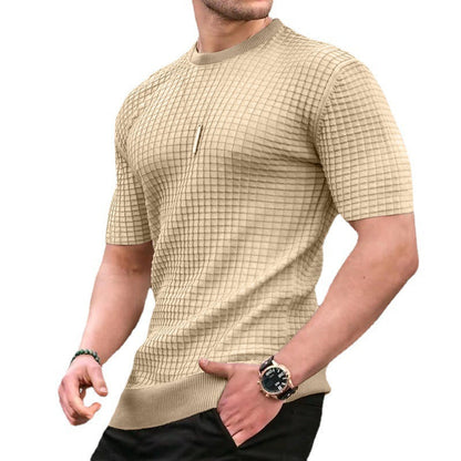 Herren Fitness-T-Shirt Atmungsaktiv Strukturiert Sportlich