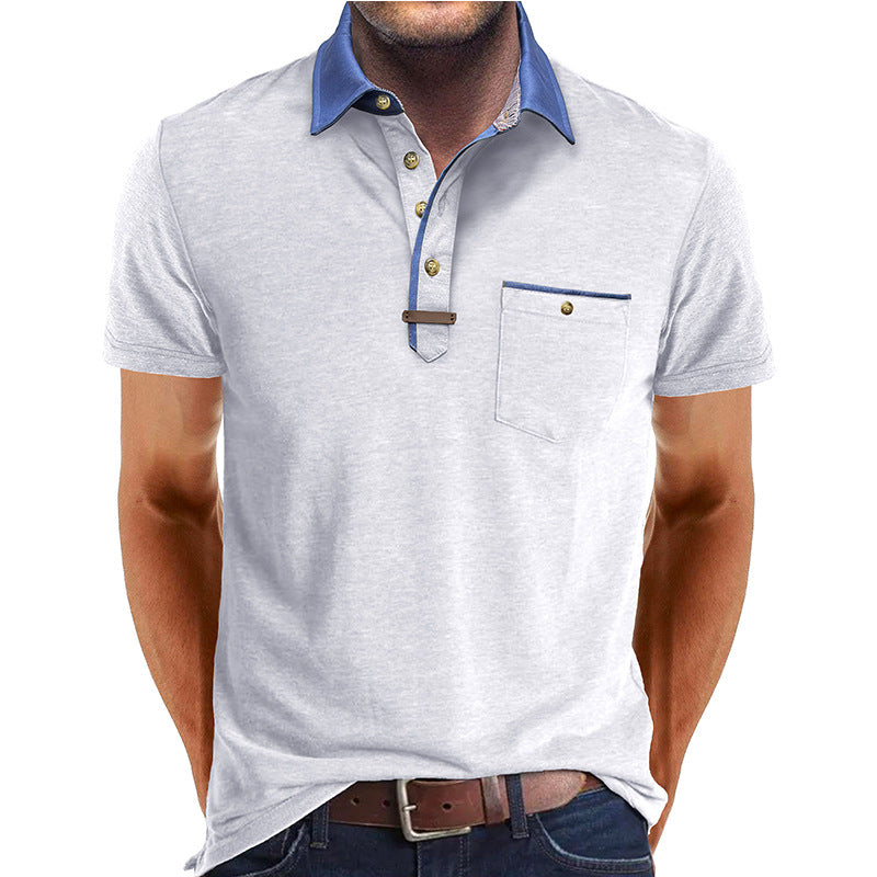 Herren Polo-Shirt Moderner Kragen Slim Fit
