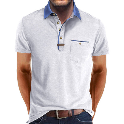 Herren Polo-Shirt Moderner Kragen Slim Fit