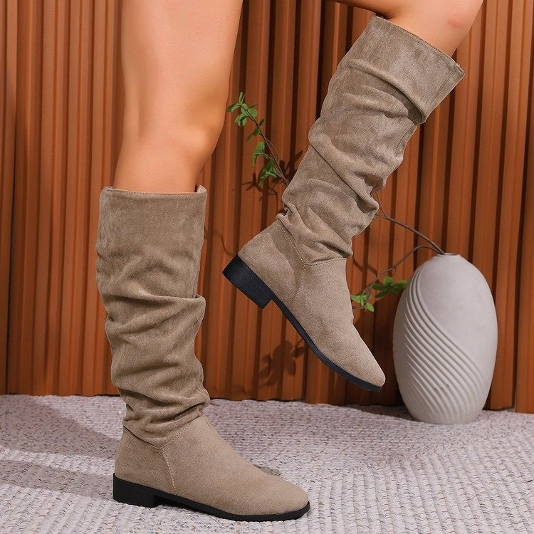 Damen Stiefel Weiches Wildleder Imitat Schuhe Mode - BerlinGlamour