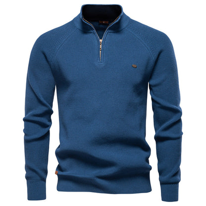 Herren Strickpullover Sportlich Halbzipp Reißverschluss