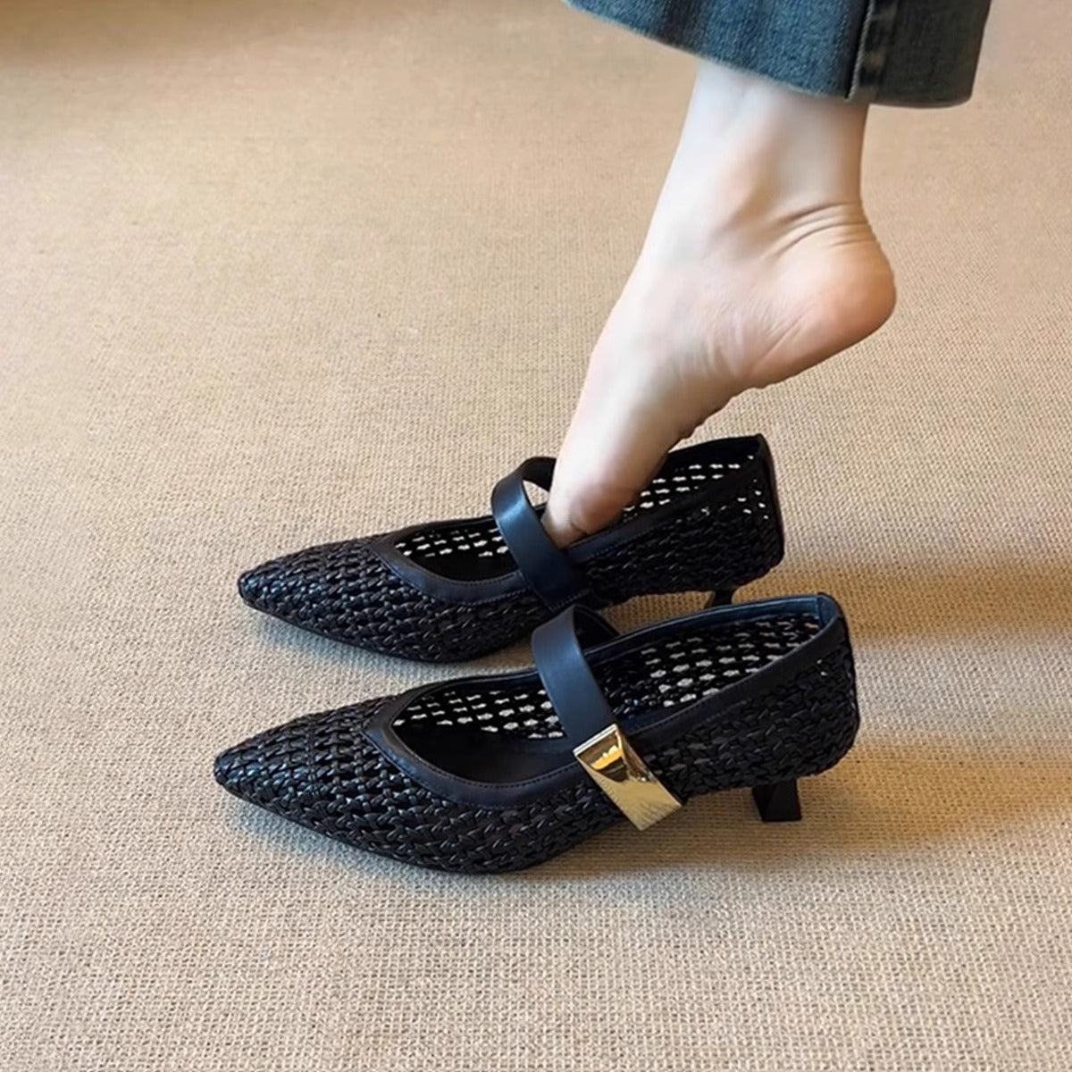 Damen Ballerinas Atmungsaktiv Netzdesign Elegant