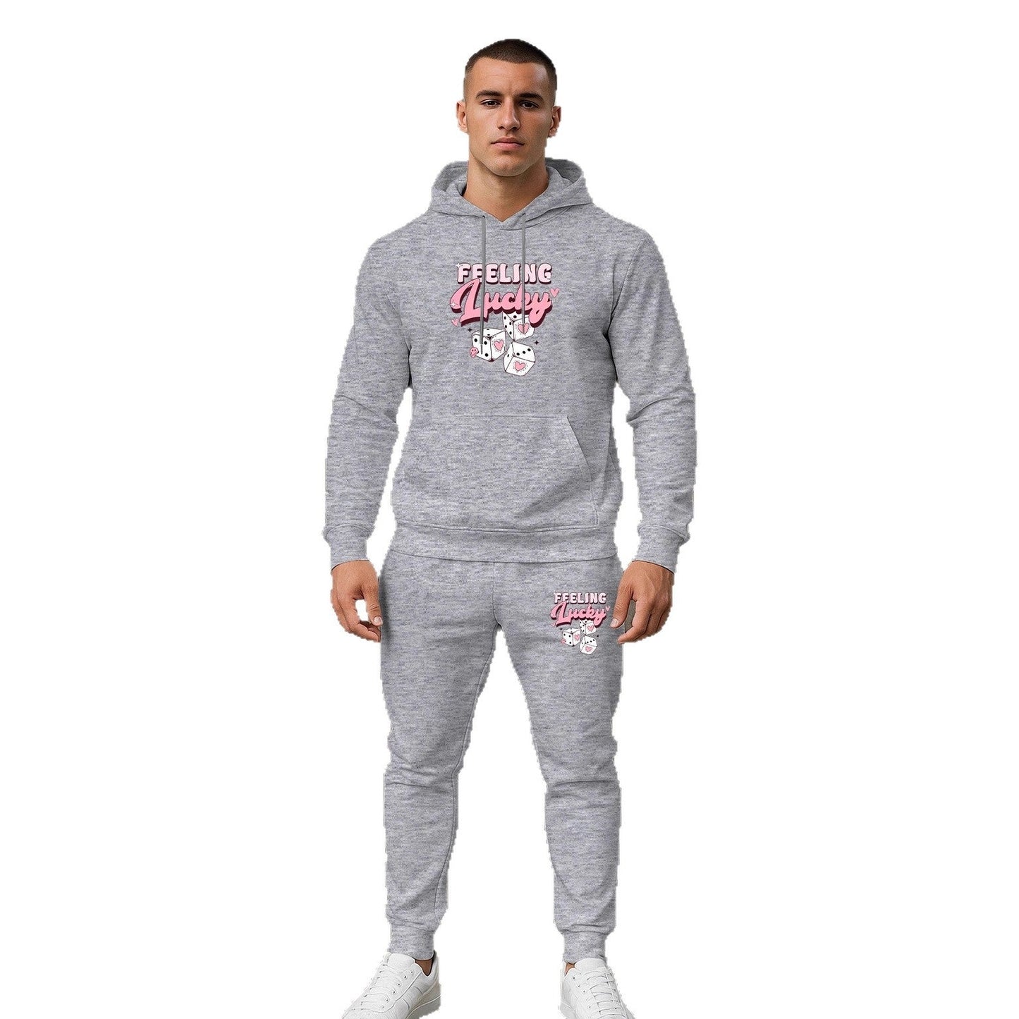 Herren Sport Set Hoodie Jogginghose Grau Komfort