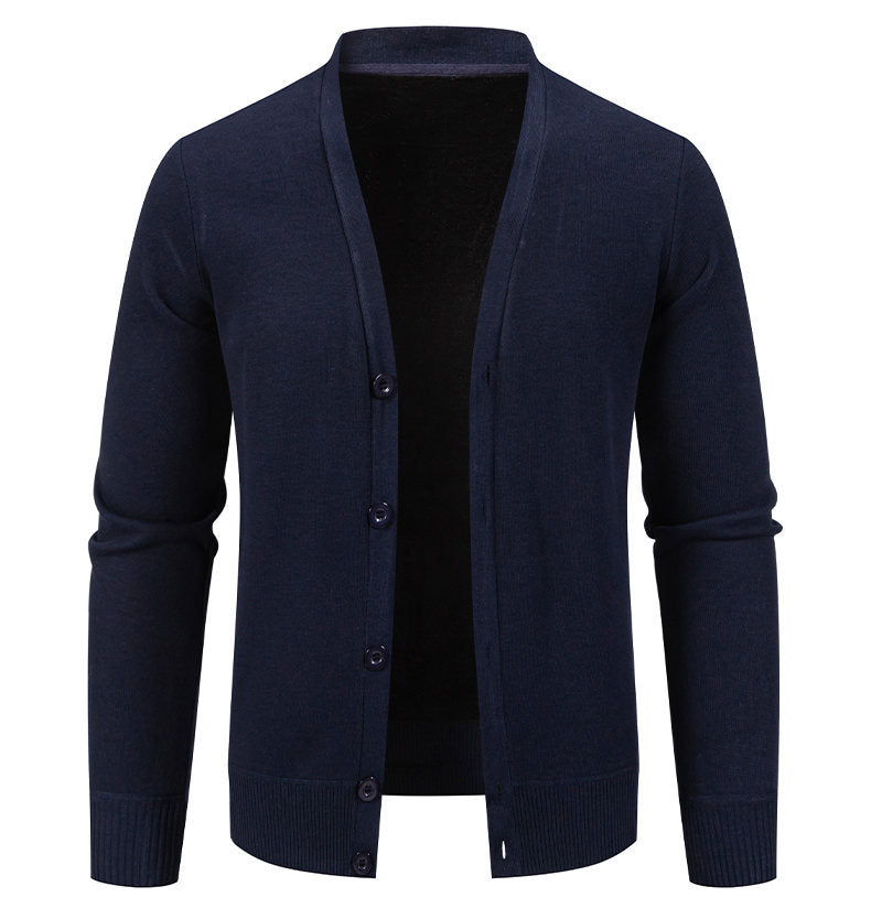 Herren Strickjacke Kuschelig V-Ausschnitt Knopfleiste