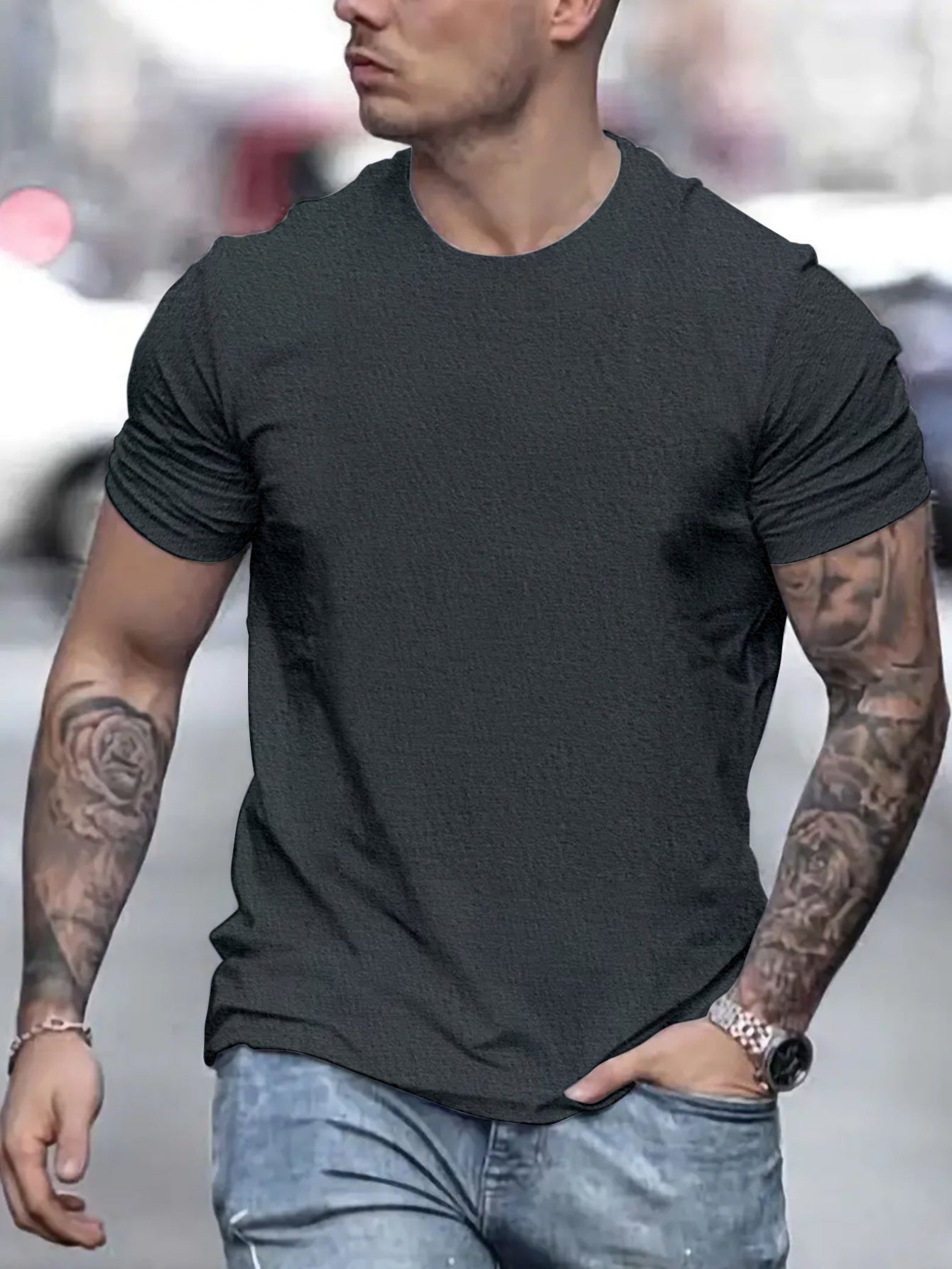 Bequemes Herren T-Shirt mit Struktur Optik
