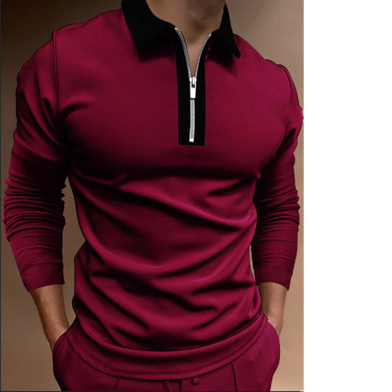 Herren Sweatshirt Modern mit Halbzipper Polokragen - BerlinGlamour