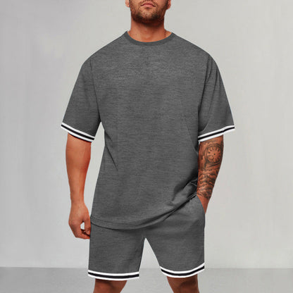 Herren Sportset Kurzarm mit Kontrastdetails Modern