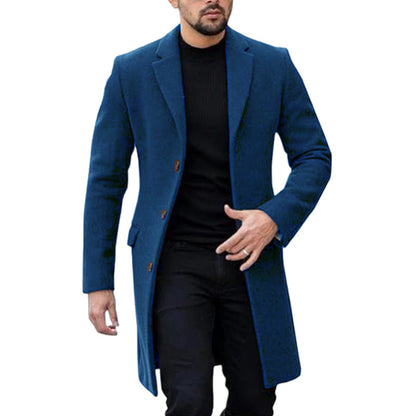 Herren Wollmantel Modern Elegant mit Taschen