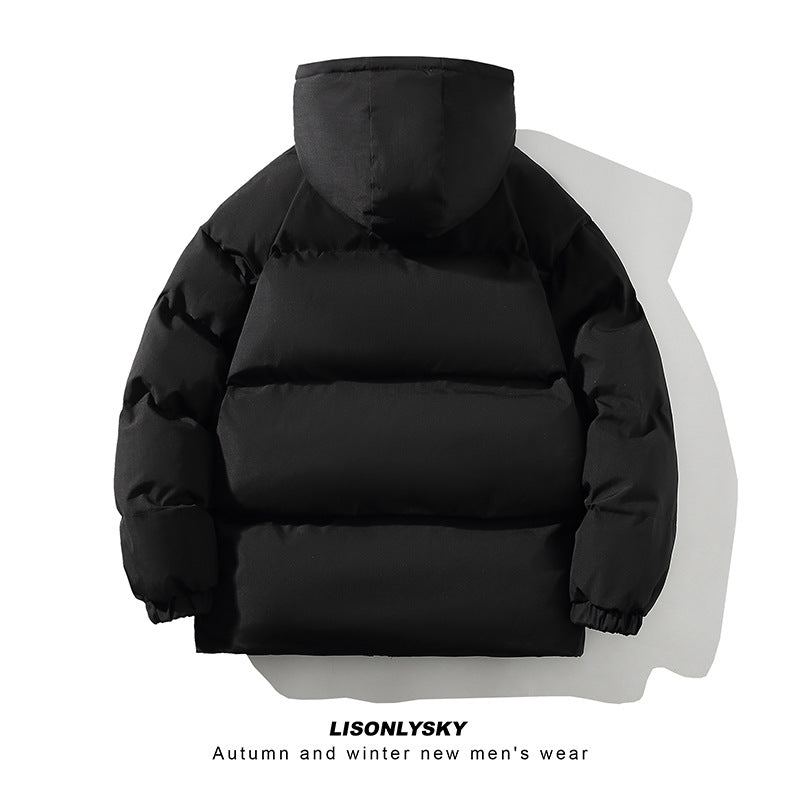 Herren Winterjacke Gesteppt Warm Mit Kragen Und Taschen
