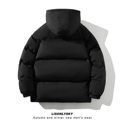 Herren Winterjacke Gesteppt Warm Mit Kragen Und Taschen