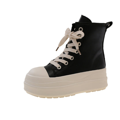 Damen Sneaker Plateau Hohe Sneakers Elegant Schnürsenkel