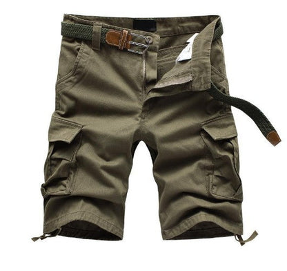 Herren Cargo Shorts Bequem mit Taschen und Verstellgürtel