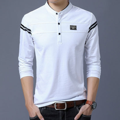 Herren Langarmshirt Mit Kontraststreifen Modern Trendig - BerlinGlamour