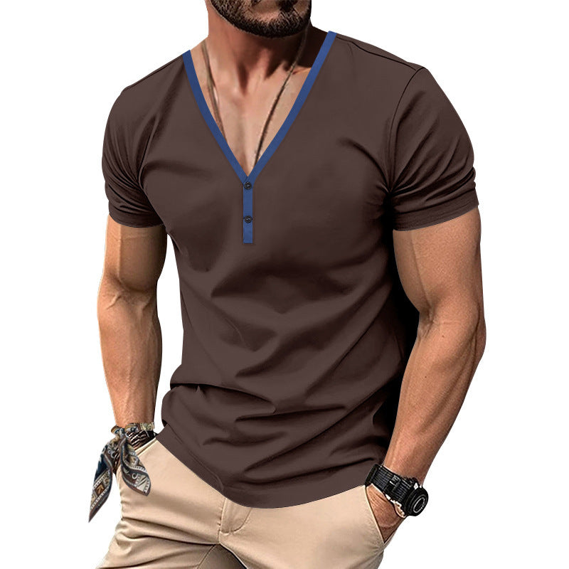 Herren Kurzarm-Shirt Modern mit Knöpfen und Stylish-Look - BerlinGlamour