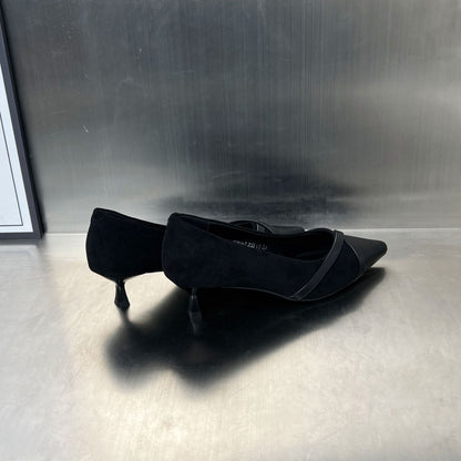 Damen Pumps Elegante Hochhackige Schuhe Leder Schwarz