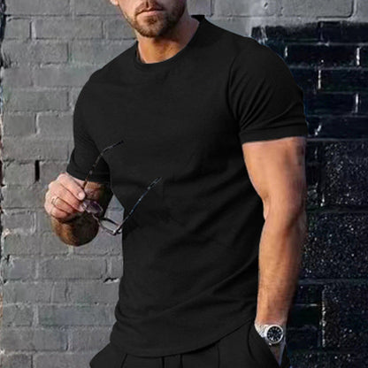 Herren T-Shirt Rundhals atmungsaktiv Baumwolle Weich
