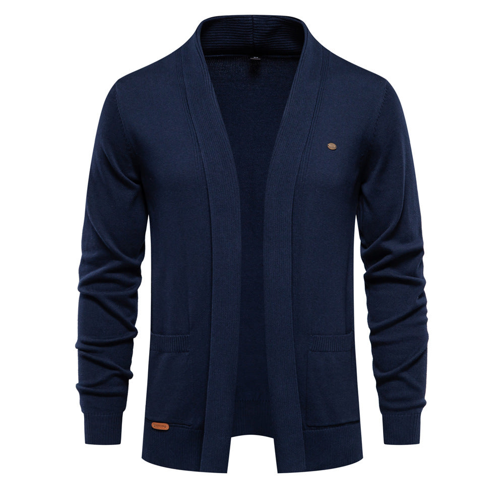 Herren Strickjacke Offener Kragen Praktisch Warm