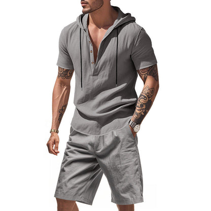 Herren Sportswear Set Kapuzenpullover und Shorts Bequem