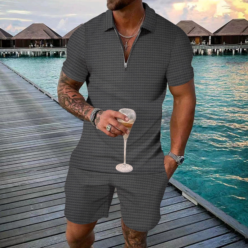 Herren Jumpsuit Kurzarm Modern Reißverschluss Designer
